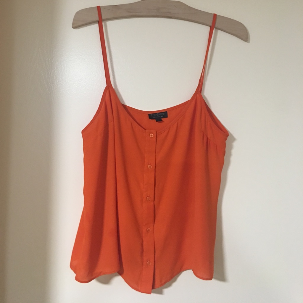 Topshop Orange Tank Top Nordstrom Tank Top - Size 10